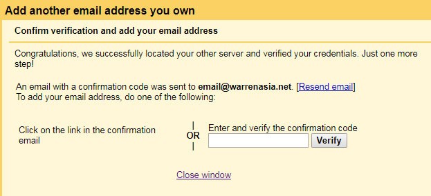 Confirm verification and add your email address